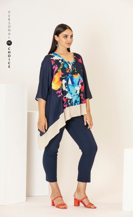 Personal Choice SS20 - Abstract Pattern Navy Top